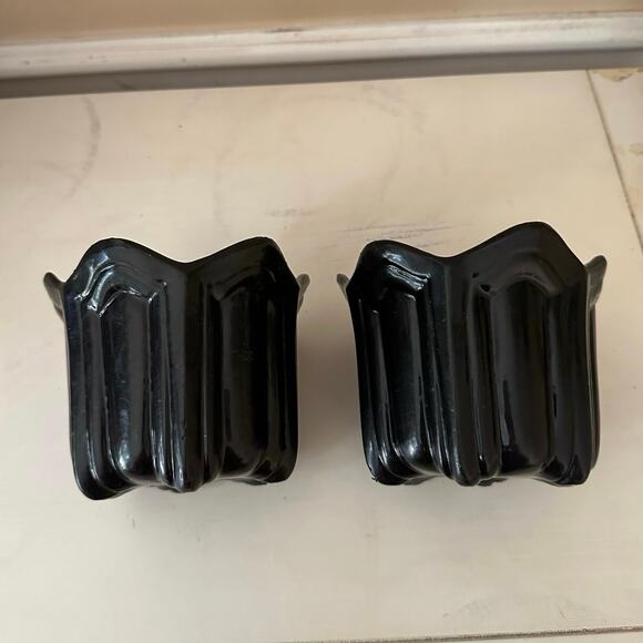 2 Vintage BON CHEF Fluted Pewter BLACK Individual Baking Serving Cups Bowls pair - Picture 4 of 16